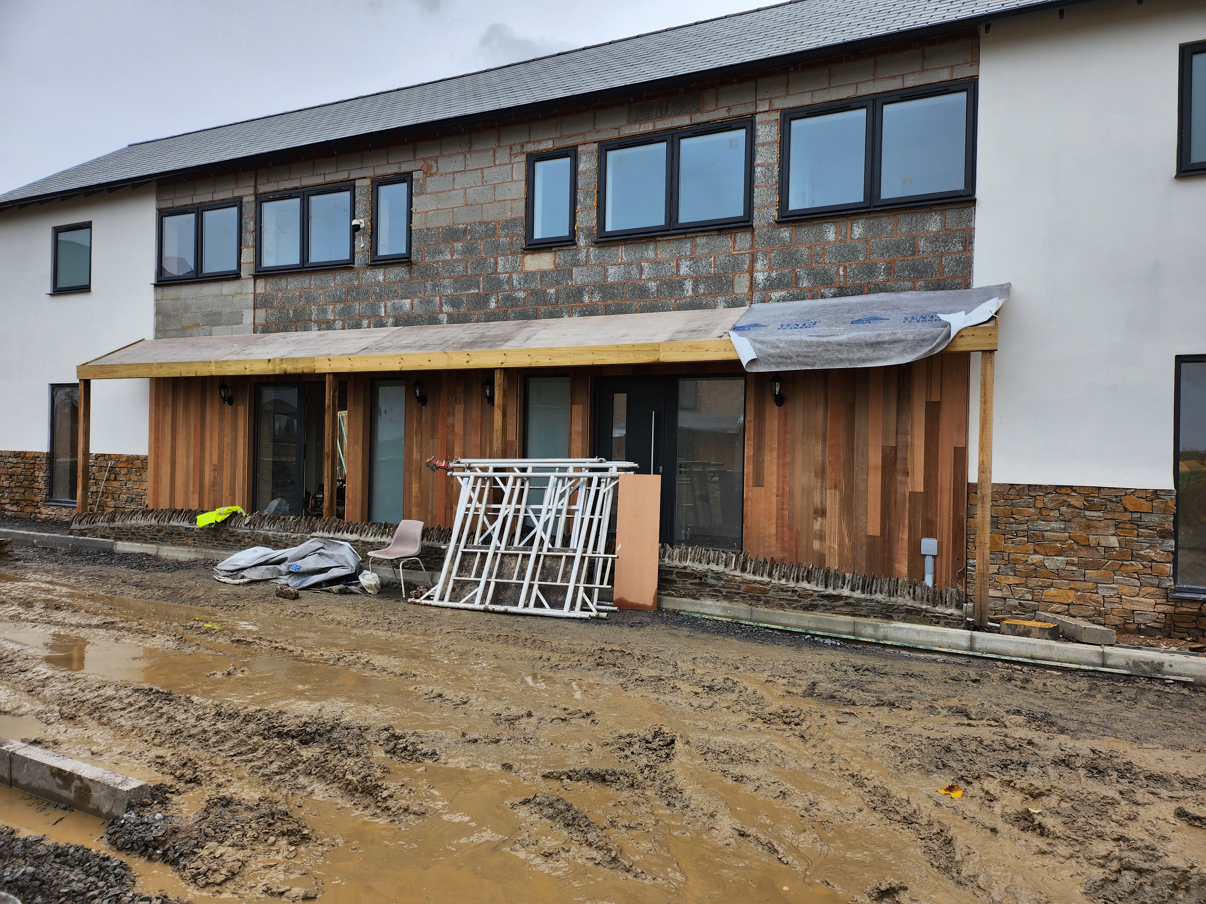 New build with cedar cladding